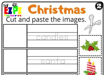 Christmas Holiday Cut and Paste Worksheet For Kids K5 and ESL Free PDF Download Set 2